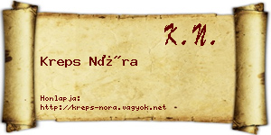 Kreps Nóra névjegykártya
